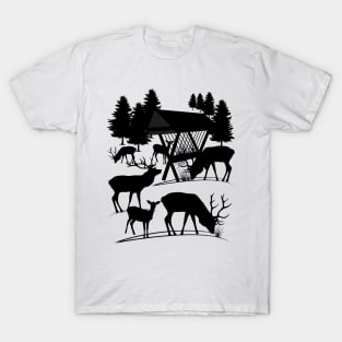 deer, roe deer, trees, antler, animal, hunting T-Shirt